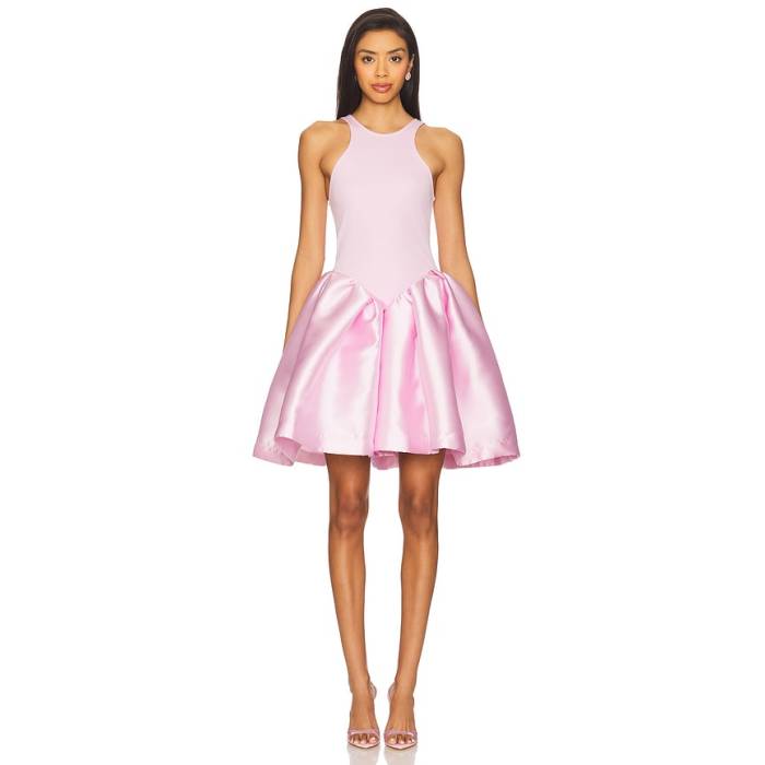Marques \u0027 Almeida 【 Mikado Rib Jersey Short Princess Dress Women Pink 】 ティーシャツ お姫様 御召しもの レディース pink サクラ色