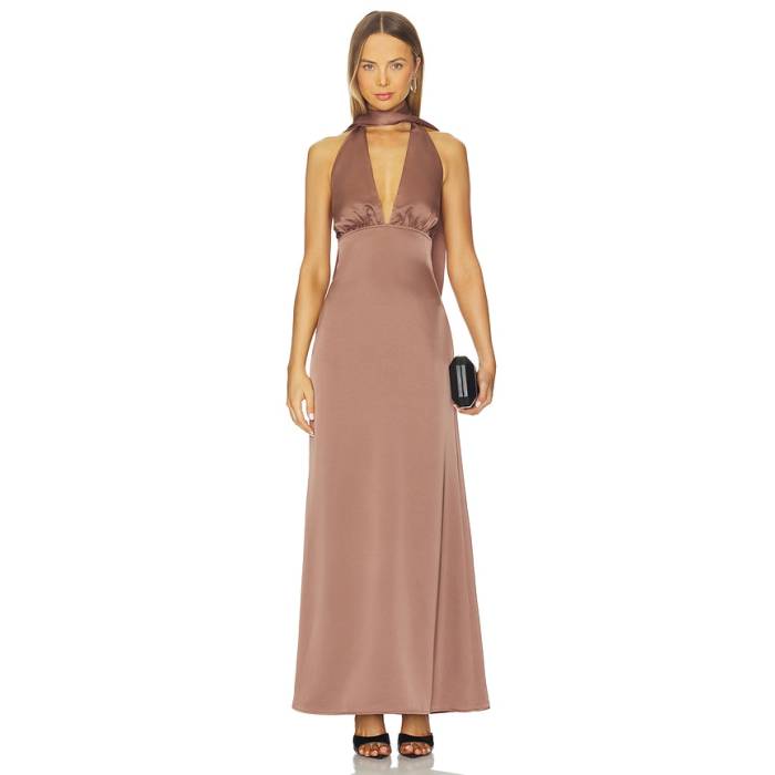 Superdown 【 Bethany Halter Gown Women Mocha 】 レディース