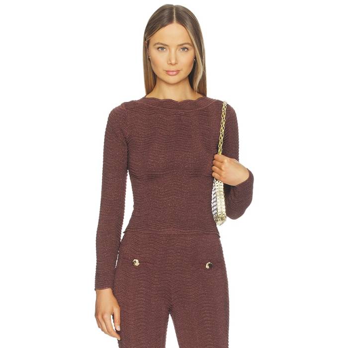 Retrofete 【 Galina Knit Top Women Metallic Chocolate 】 編み物 レディース