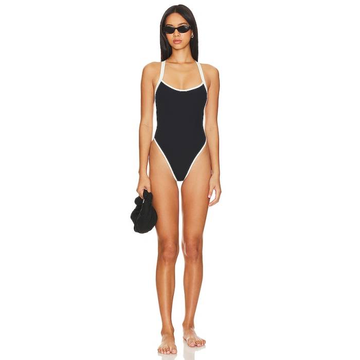 Lspace 【 Baewatch One Piece Women Black \u0026Amp; Cream 】 レディース 黒いこと 黒いこと 皮膚軟化剤