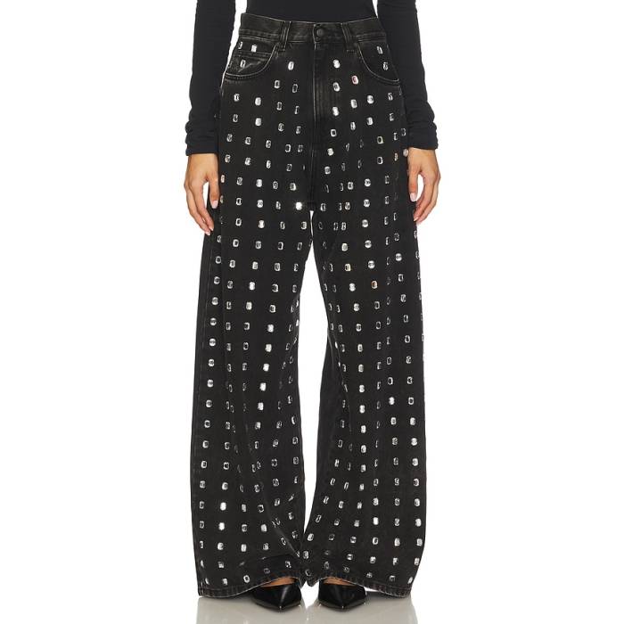 Giuseppe Di Morabito 【 Embellished Wide Leg Jean Women Black Denim 】 レディース 黒色 ブラック デニム｜スニケス
