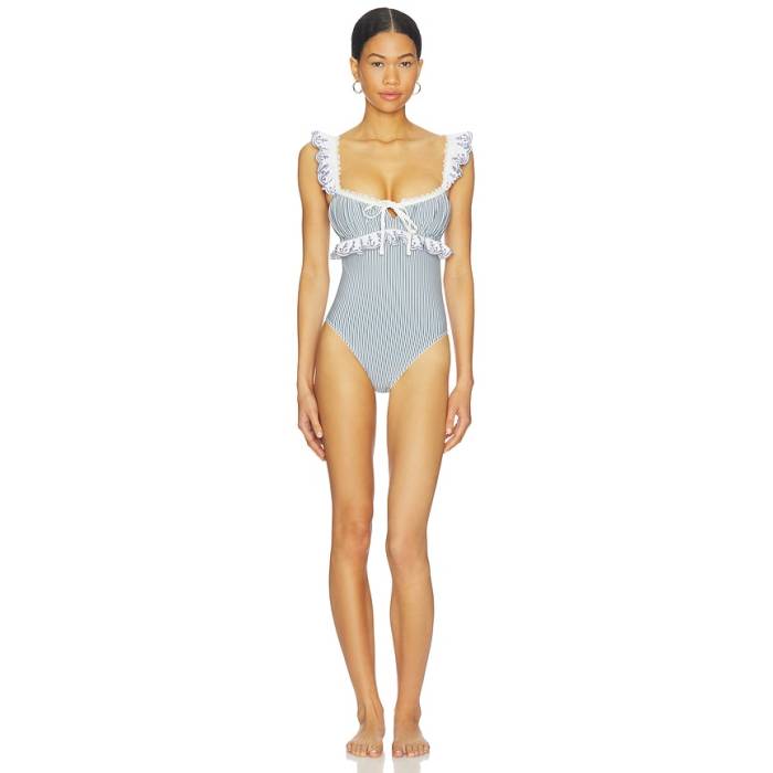 For Love \u0026 Lemons 【 Daisy Lane One Piece Swimsuit Women Blue 】 海水着 レディース 青碧 青碧