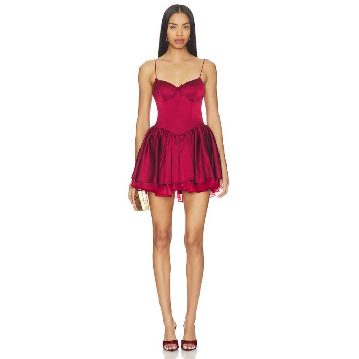 Nana Jacqueline 【 Veronica Backless Mini Dress Women Red 】 ベロニカ お召しもの レディース Red 赤・赤いこと