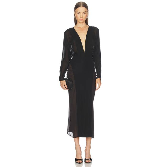 Michael Costello 【 X Revolve Benedita Midi Dress Women Black 】 ドレス レディース 黒色 ブラック|スニケス