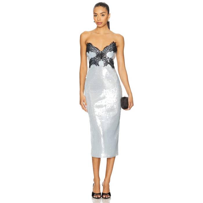 Retrofete 【 Ellen Sequin Dress Women Ice Blue 】 御召しもの レディース 青碧 青碧