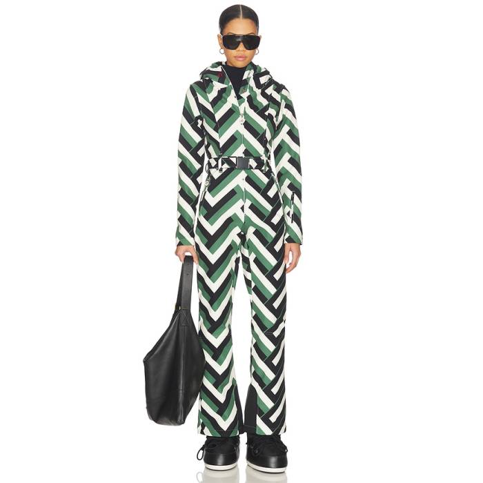 純然たる・ちょっとの間 Perfect Moment 【 Tignes Ski Suit Ii Women Green Waffle Print 】 背広 レディース green 緑・緑であること ワーヘル