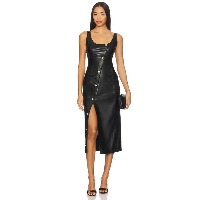 Cami Nyc 【 Kirby Faux Leather Dress Women Black 】 なめし革 お召しもの レディース 黒いこと 黒いこと