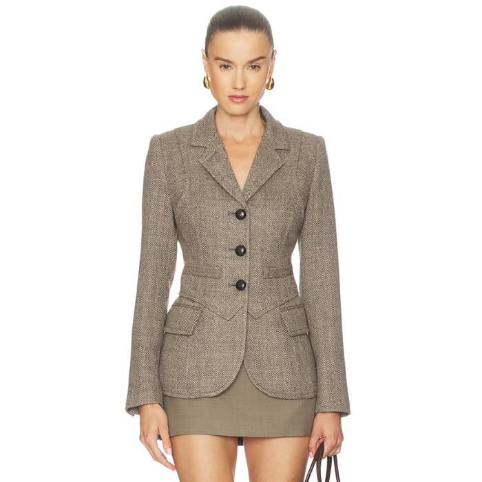 Smythe 【 Three Button Blazer Women Mushroom Herringbone 】 ブレイザー レディース