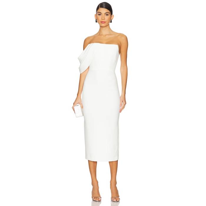 Alex Perry 【 Draped Corset Midi Dress Women White 】 御召しもの レディース 白いこと 白いこと