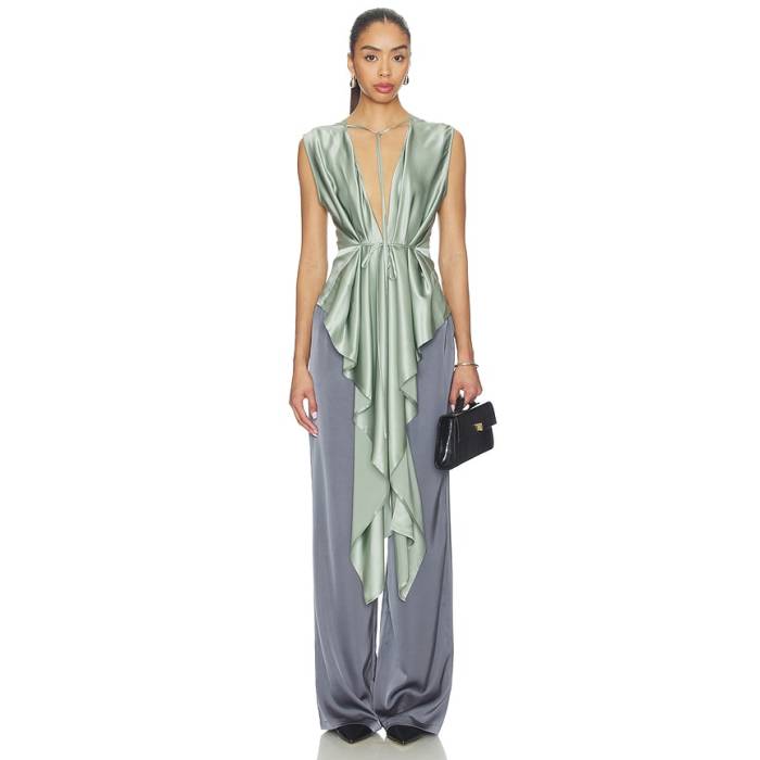 ヘルムートラング Helmut Lang 【 Scarf Drape Top Women Aqua Gray 】 えり巻き レディース アクア gray 薄墨色・薄墨色・薄墨色