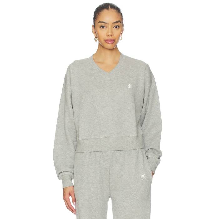 Eterne 【 Cropped V-Neck Sweatshirt Women Heather Grey 】 Vのど首 汗水 調教師 レディース heather ギョリュウモドキ 薄墨色 薄墨色