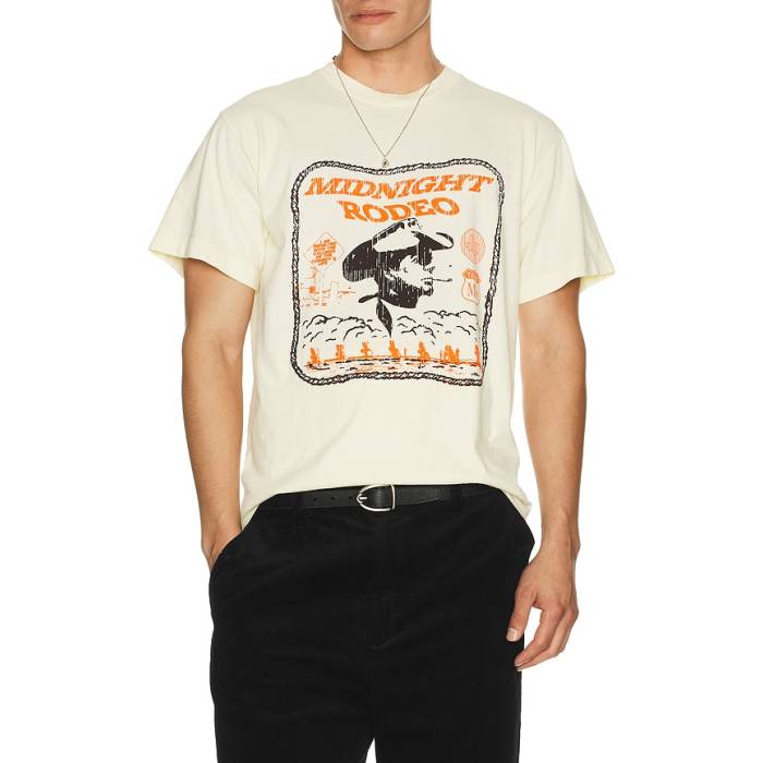 Midnight Rodeo 【 Western Tee Men Cream 】 ウェスタン プルオーバー メンズ 皮膚軟化剤