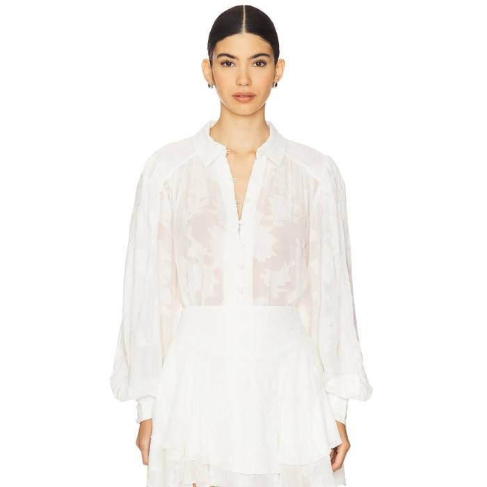 Hemant And Nandita 【 X Revolve Boho Shirt Women White 】 レディース 白いこと 白いこと
