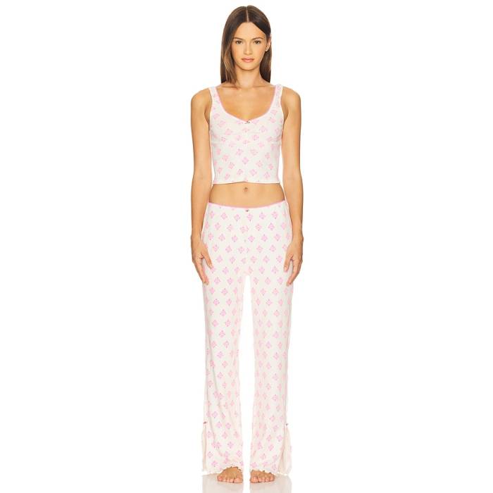フリーピープル Free People 【 Fresh In Love Lounge Set Women Snow Combno 】 生新しい レディース
