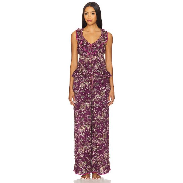 フリーピープル Free People 【 X Intimately Tangled Lights Printed Set In Wine Combo Women Wine Combo 】 レディース