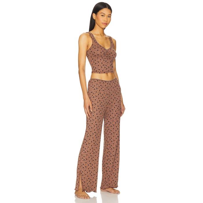 フリーピープル Free People 【 X Intimately Fp Fresh In Love Lounge Set Women Brown Combo 】 生新しい レディース 赤銅色 赤銅色