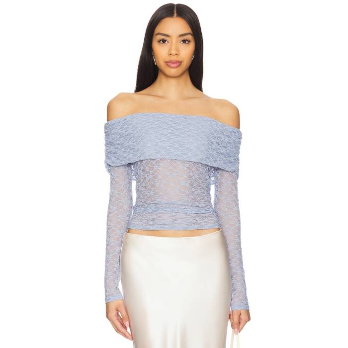 Astr The Label 【 Diamante Top Women Blue 】 レディース 青味 青味