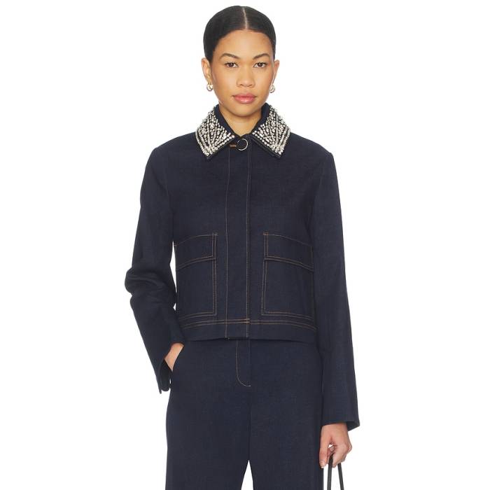 Veronica Beard 【 Embellished Barrington Jacket Women Midnight Wash 】 Jacket 上衣 レディース