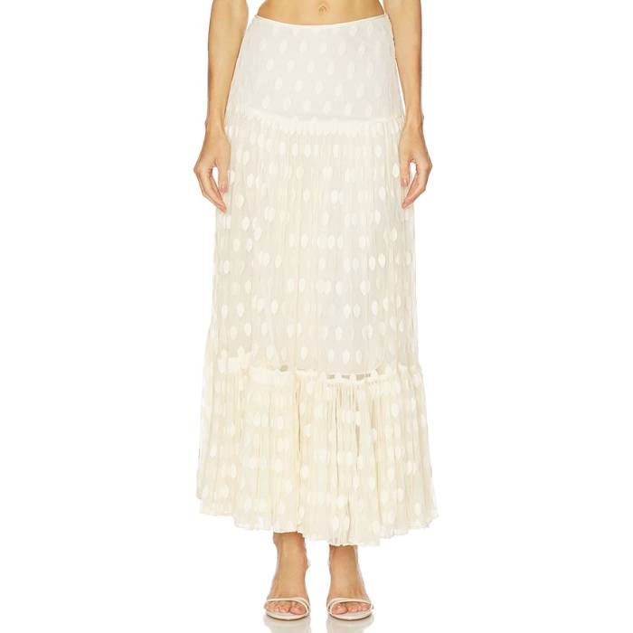 ウラ・ジョンソン Ulla Johnson 【 Vera Lace High Waist Maxi Skirt Women Pearl 】 ご機嫌 レディース パール