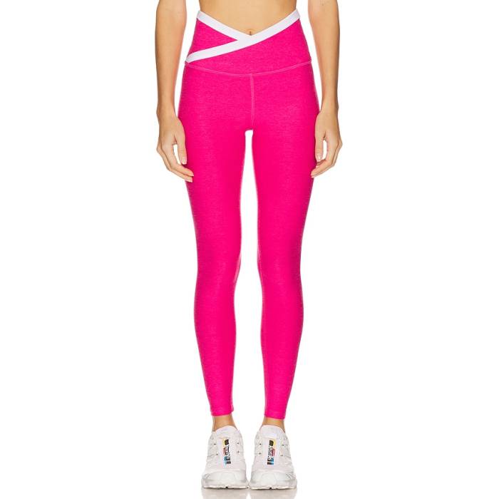ビヨンドヨガ Beyond Yoga 【 Spacedye Outlines High Waisted Midi Legging Women Vivid Pink Heather &Amp; Cloud White 】 ハイ レディース pink ピンク heather ヘザー 白色 ホワイト|スニケス