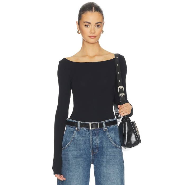 Entire Studios 【 Scoop Neck Bodysuit Women Black 】 上半身背広 レディース 黒いこと 黒いこと