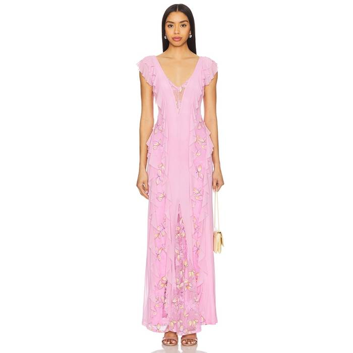 Afrm 【 Trista Dress Women Lilac Lace 】 お召しもの レディース レディースファッション-ドレス