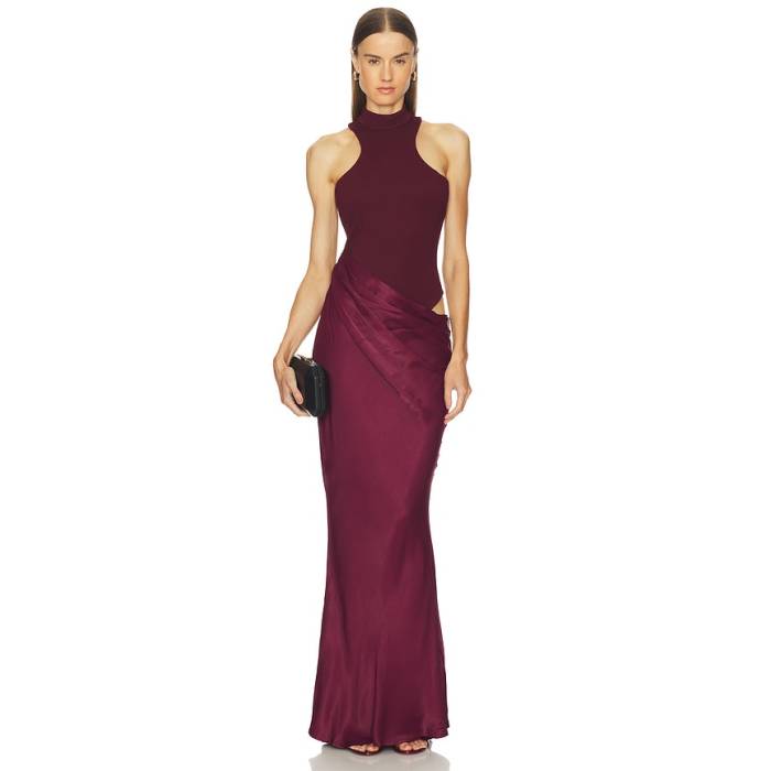 Camila Coelho 【 Estrella Maxi Dress Women Oxblood 】 御召しもの レディース 赤・オックスブラッド