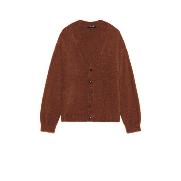 Central Park West 【 Eyelash Cardigan Men Chocolate 】 ジレー メンズ