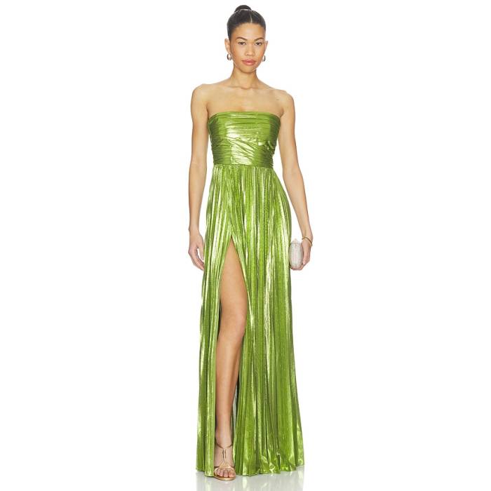 Retrofete 【 Sevyn Maxi Dress Women Metallic Kiwi 】 御召しもの レディース