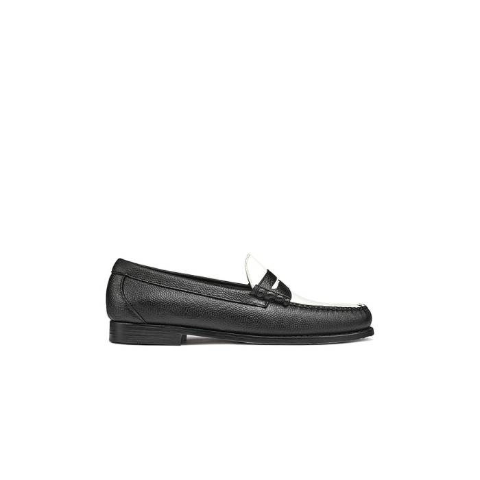 G.h.bass 【 X Reigning Champ Larson Weejuns Loafer Men Black \u0026Amp; White 】 置き目毛革 シューズ メンズ 黒いこと 黒いこと 白いこと 白いこと