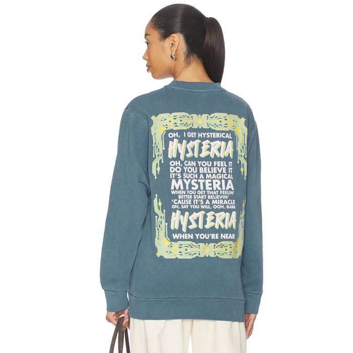 Philcos 【 Def Leppard Through The Night Sweatshirt Unisex Blue 】 ナイト爵 汗水 調教師 ユニ一発やる 青み 青色
