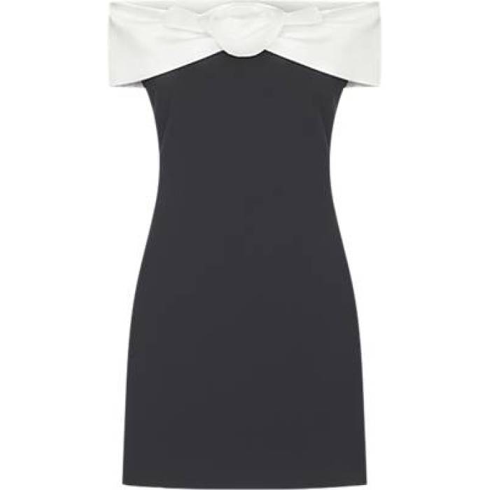 Self-Portrait 【 Pearl Trim Knit Mini Dress Women Black 】 パール 編み物 御召しもの レディース 黒いこと 黒いこと