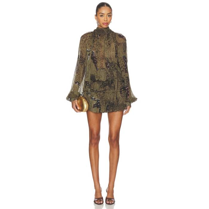 Ronny Kobo 【 Tonchi Dress Women Jade Camo 】 御召しもの レディース 翡翆・ジェード 合鴨柄