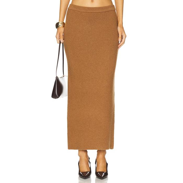 Seroya 【 Hazel Knit Maxi Skirt Women Camel 】 ニット レディース camel キャメル｜スニケス