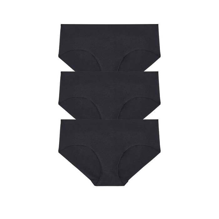 命令すること Commando 【 3 Pack Cotton Bikini Women Black 】 レディース 黒いこと 黒いこと