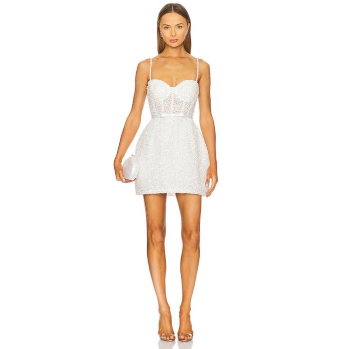 Nadine Merabi 【 Tulip Mini Dress Women White 】 御召しもの レディース 白いこと 白いこと