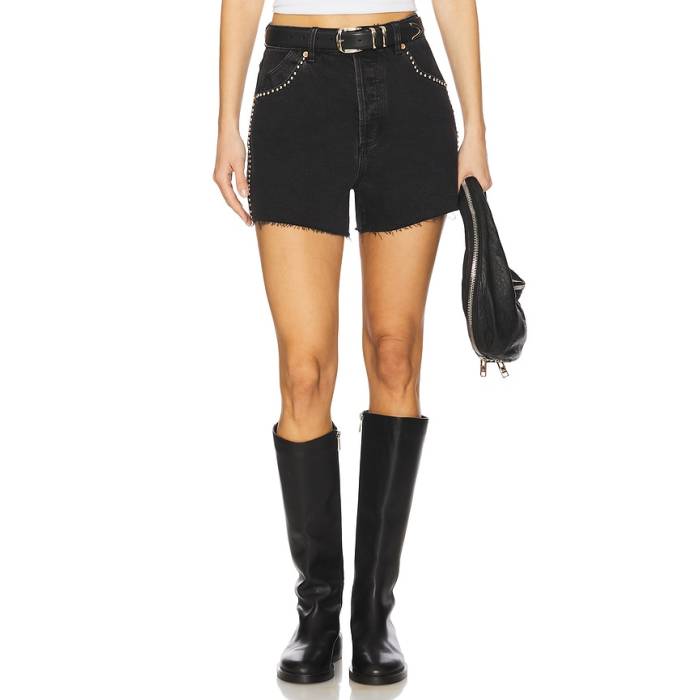 置き目ラス Rolla\u0027s 【 Mirage Thunder Stud Short Women Washed Black 】 サンダー レディース 黒いこと 黒いこと