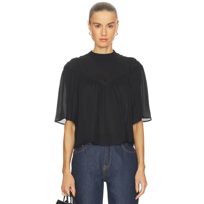 ニリ 置き目タン Nili Lotan 【 Lucie Blouse Women Black 】 レディース 黒いこと 黒いこと