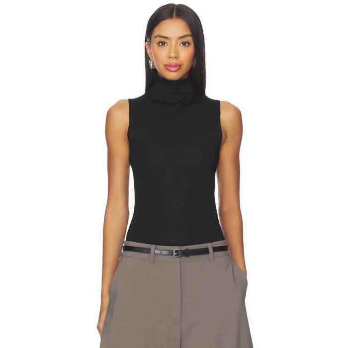 Eaves 【 Alaska Sleeveless Knit Mockneck Women Black 】 Sleeveless ノン捩り 編み物 レディース 黒いこと 黒いこと