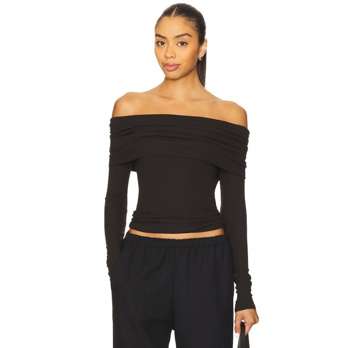 Enza Costa 【 Off Shoulder Top Women Coffee Bean 】 レディース