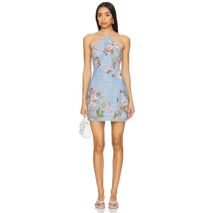 Hemant And Nandita 【 X Revolve Mini Dress Women Sky Blue 】 お召しもの レディース 天の原 青み 青色