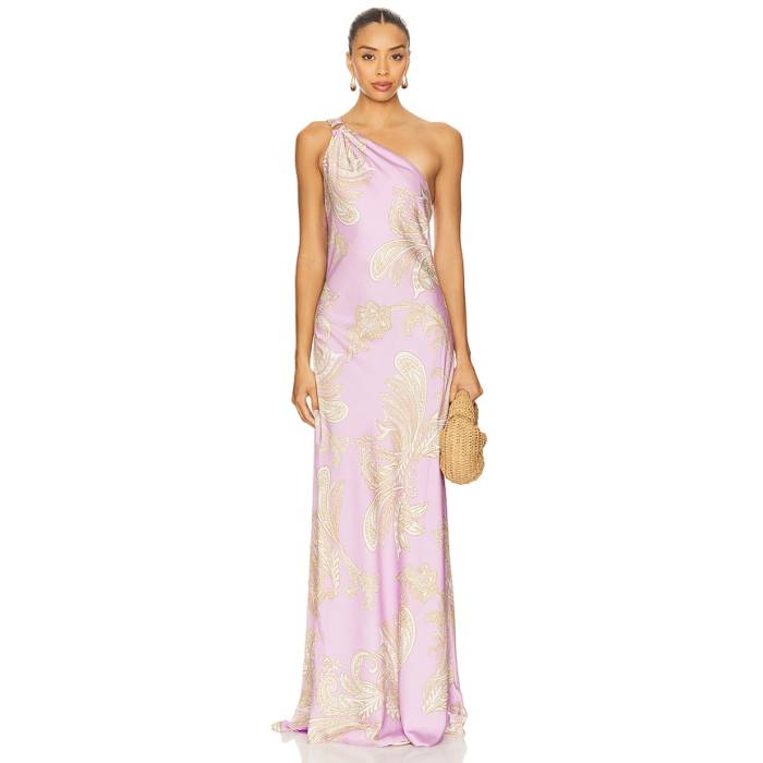 Hemant And Nandita 【 One Shoulder Long Dress Women Lilac 】 御召しもの レディース