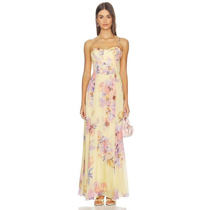 Hemant And Nandita 【 Corseted Long Dress Women Yellow 】 御召しもの レディース yellow 黄味がかった・黄色