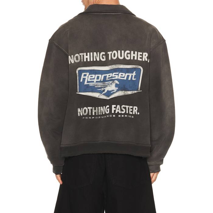Represent 【 Nothing Faster Quarter Zip Pullover Men Stained Black 】 メンズ 黒色 ブラック|スニケス