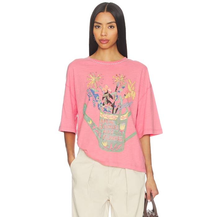 フリーピープル Free People 【 X We The Free In Spring Tee Women Pink Poppy Combo 】 フリー Spring スプリング Tシャツ レディース pink ピンク|スニケス