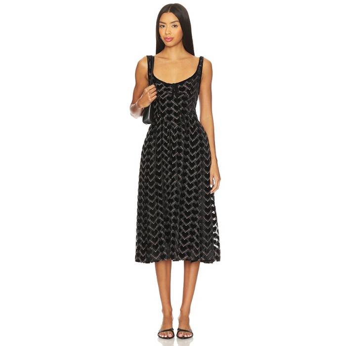フリーピープル Free People 【 Freya Midi Dress Women Charcoal Combo 】 お召しもの レディース 濃灰色