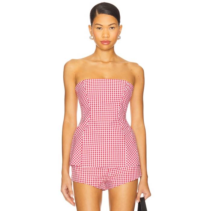 アマンダアプリチャード Amanda Uprichard 【 Linda Top Women Red \u0026Amp; White 】 レディース Red 赤・赤いこと 白いこと 白いこと