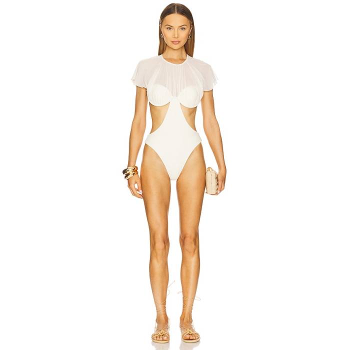 Andrea Iyamah 【 Naru One Piece Swimsuit Women Ivory 】 海水着 レディース 象牙色