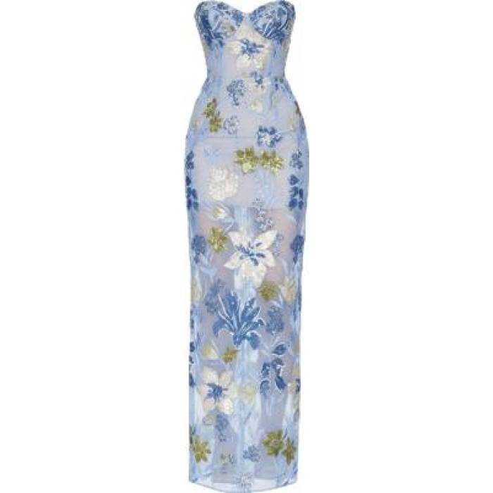 Bronx And Banco 【 Dahlia Maxi Dress Women Baby Blue Multi 】 ドレス レディース 青色 ブルー｜スニケス