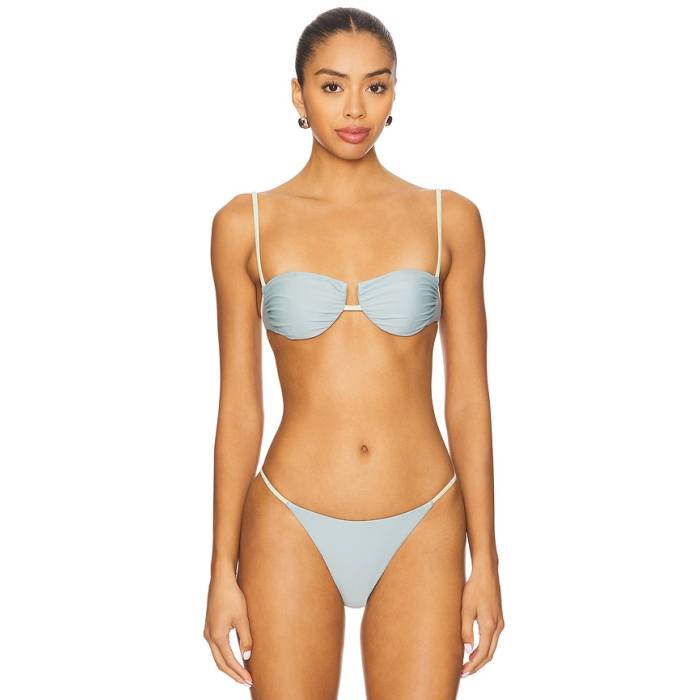 Sir. 【 Cielo Gathered Bikini Balconette Women Washed Blue 】 レディース 青色 ブルー｜スニケス
